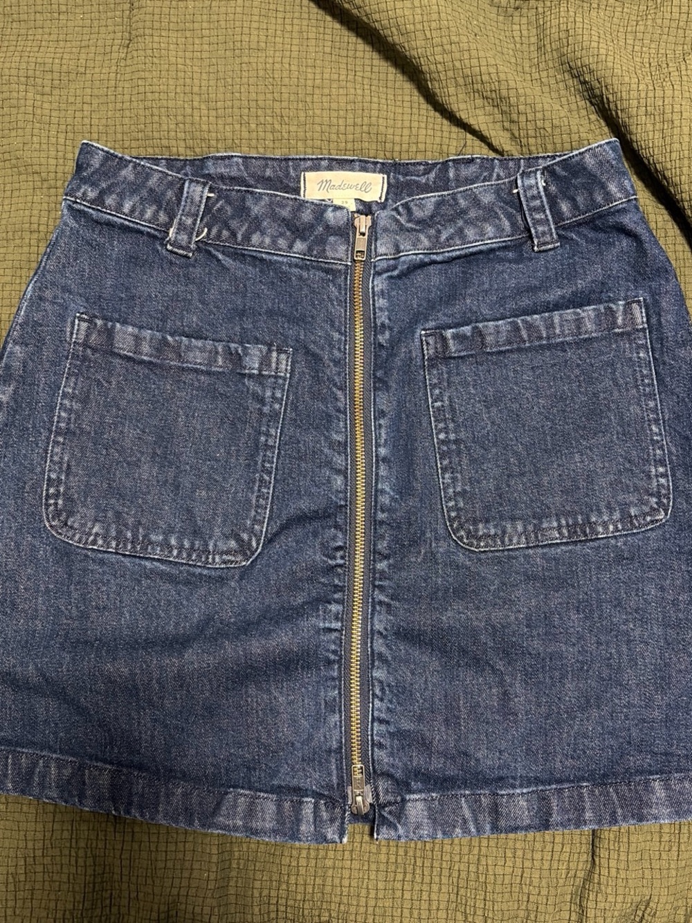 Madewell Denim Jean Front-Zip Mini Skirt
